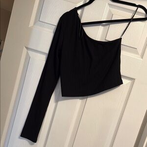 Women’s GB Black One-Shoulder Top